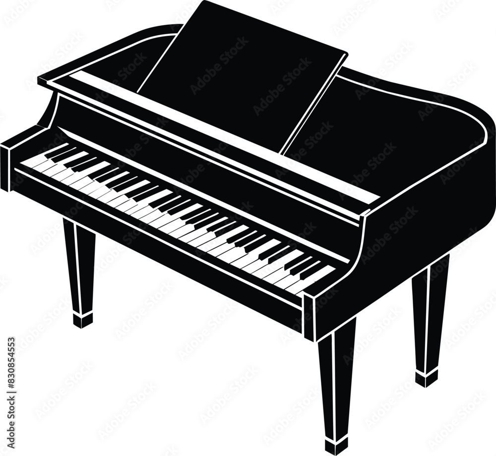 Piano Silhouette Vector Graphic Design Piano Silhouette Vector Graphic Design