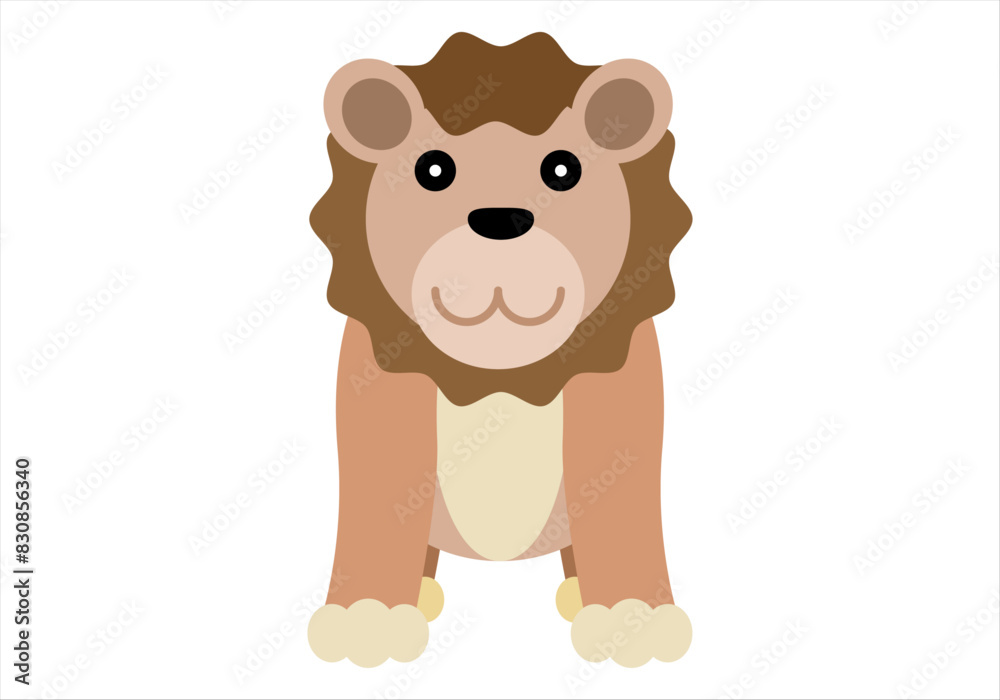 León de juguete en fondo blanco.