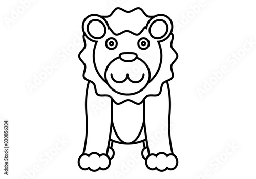 Icono negro de león en fondo blanco.