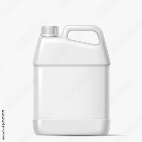 Chemical cleaning product canister realistic vector illustration. Mockup detergent liquid container 3d object on white background