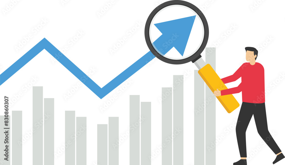 Concept of economic growth with chart and magnifying glass
Concept of economic growth with chart and magnifying glass