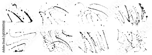 Set of elements of paint ink splatter.  Vector illustration