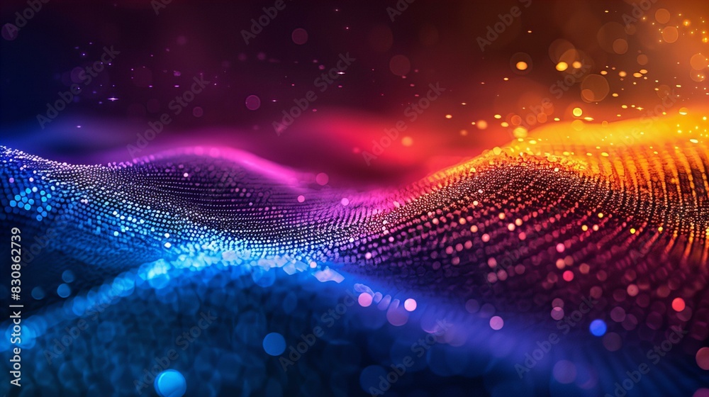 Obraz premium Abstract Vibrant Digital Wave