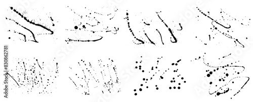 Set of elements of paint ink splatter.  Vector illustration