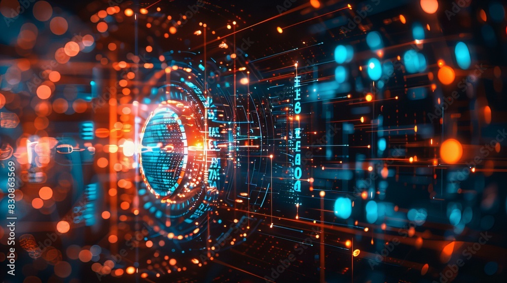Obraz premium Futuristic Digital Technology Background
