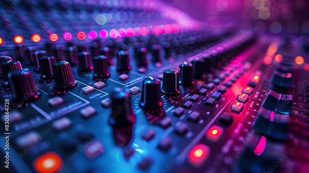 Colorful audio mixing board Colorful audio mixing board
