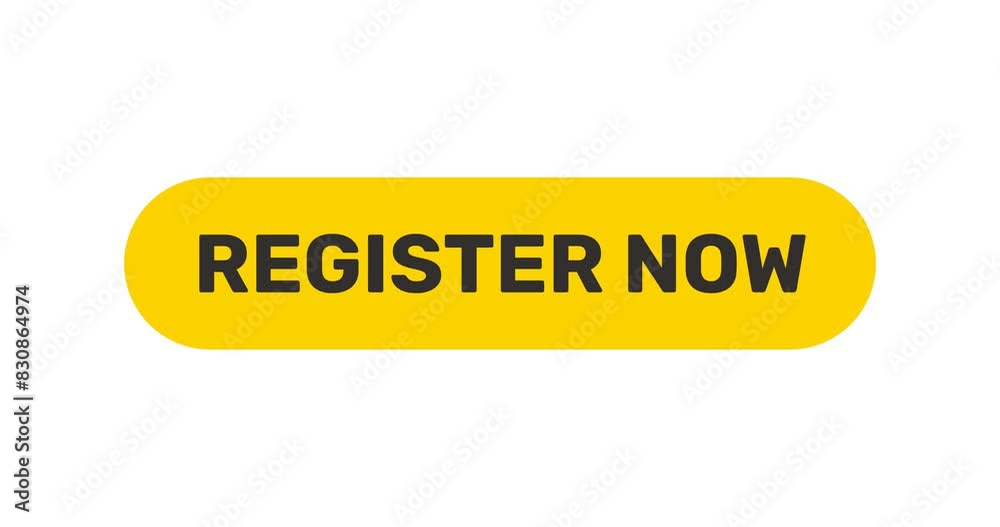 Click on Register Now button, push a button by arrow cursor, membership registration, footage with transparent background 