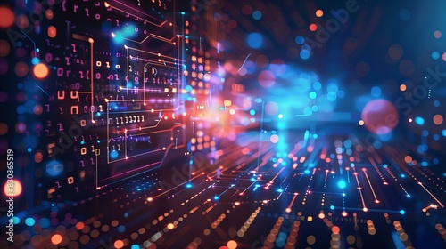 Wallpaper Mural Futuristic Digital Circuit Board Background Torontodigital.ca