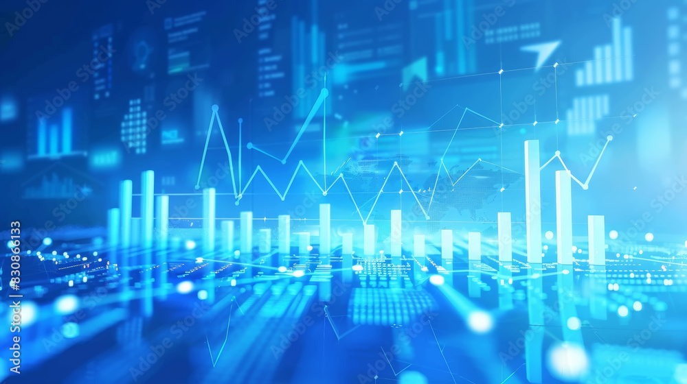 Trendy background of digital data chart analytics. Business trends economical concept template. Generative AI Trendy background of digital data chart analytics. Business trends economical concept template. Generative AI