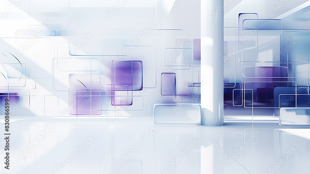 Naklejka premium Light abstract geometric pattern, graphic three-dimensional background image