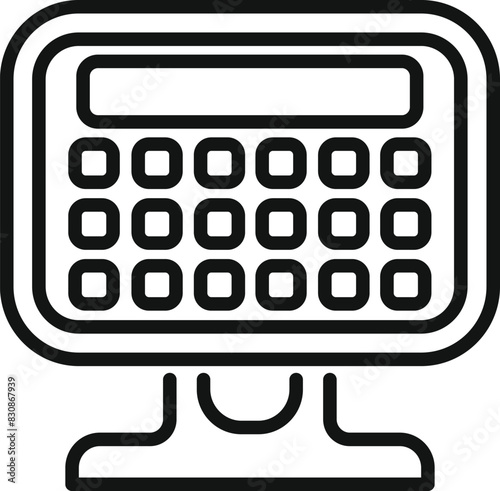 Digital calculator icon graphic with vector illustration for modern computing and financial analysis app