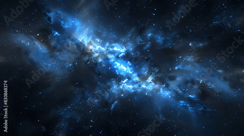 blue nebula space galaxy background with stars