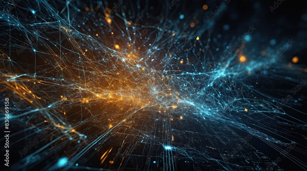 Complex digital web of interconnected nodes and circuits Complex digital web of interconnected nodes and circuits