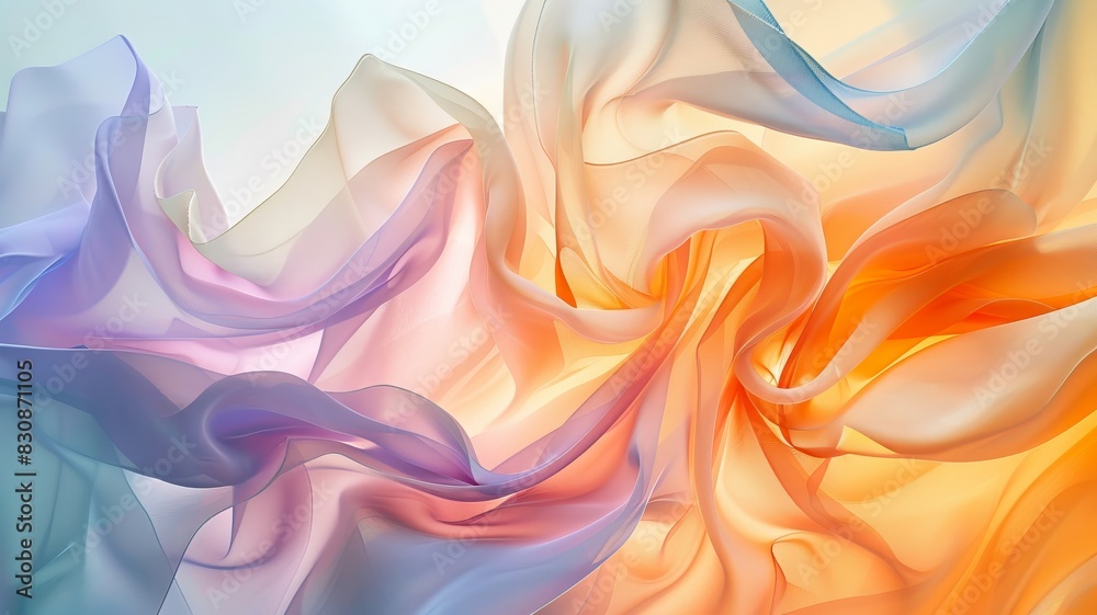 Obraz premium Abstract Painting of Colorful Flowing Fabric