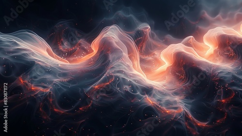 Computer Generated Wave of Fire and Ice photo