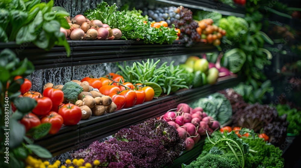 Fresh Produce in a Supermarket Display Fresh Produce in a Supermarket Display