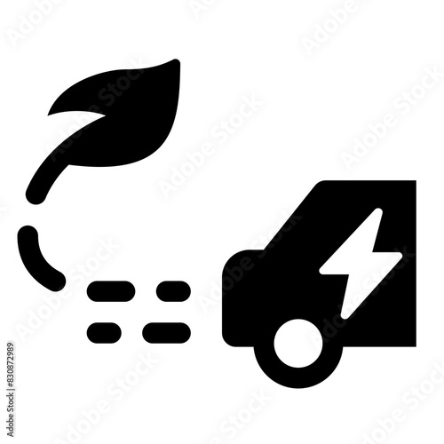 Electric Vehicle Emissions Icon