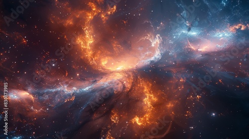 A captivating visual of a nebula with a fiery core, highlighting the natural artistry and drama found in the universe photo