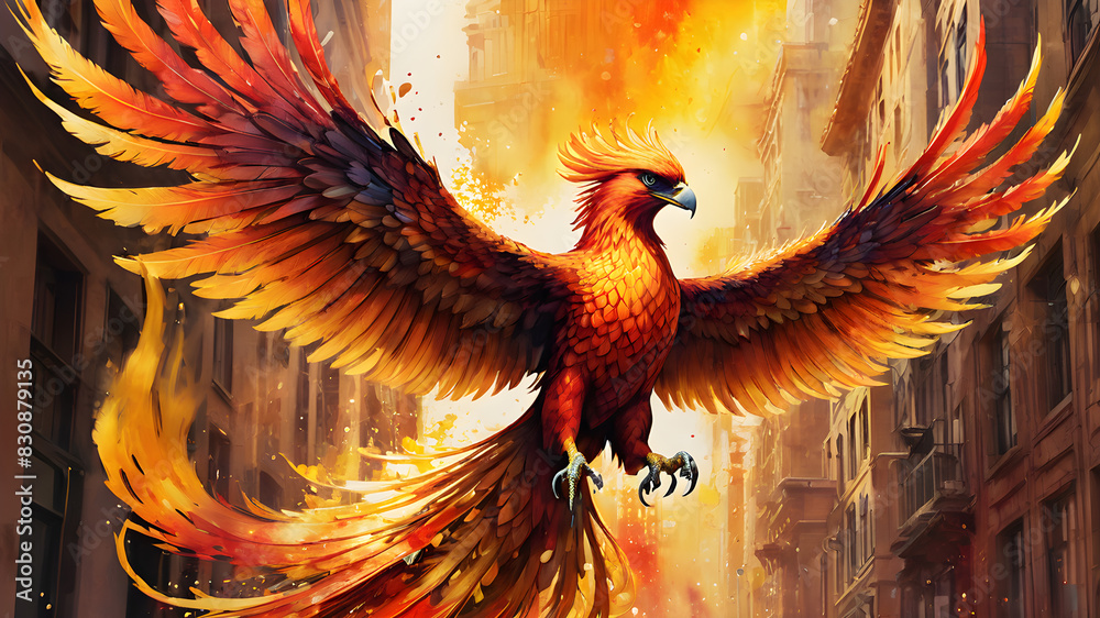 Phoenix bird fire fantasy firebird abstract magic 3D eagle animal ...