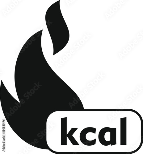 Stylized illustration of a flame with kcal text, symbolizing calorie burning or energy expenditure