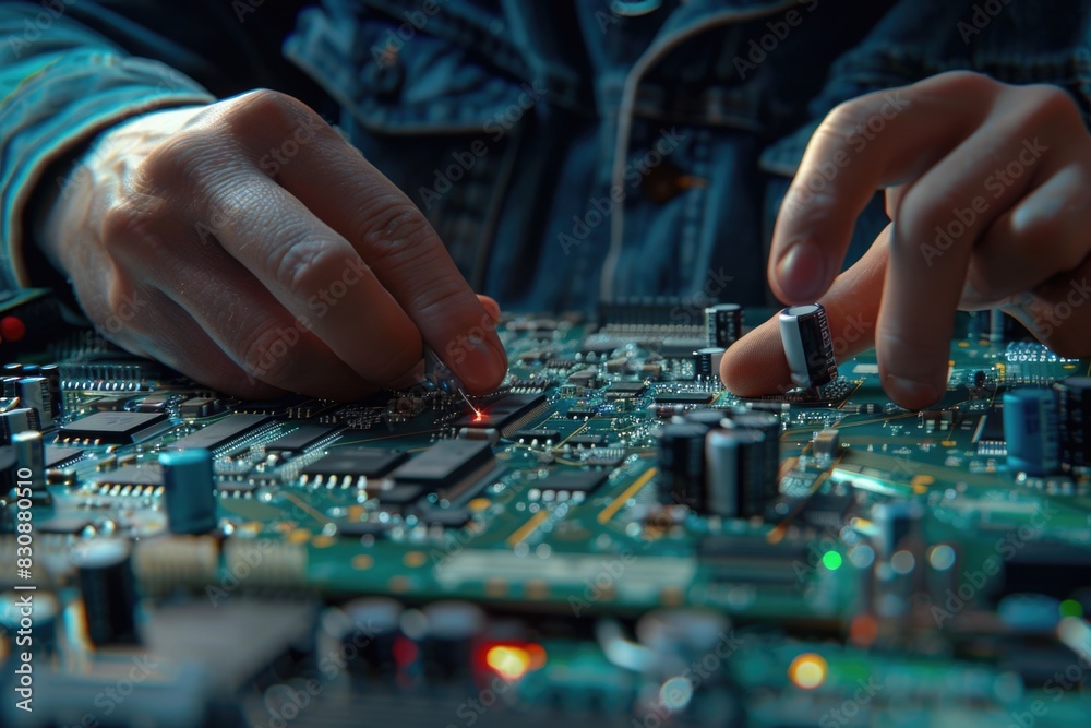 Close up of a person working on a computer. Suitable for technology concepts Close up of a person working on a computer. Suitable for technology concepts
