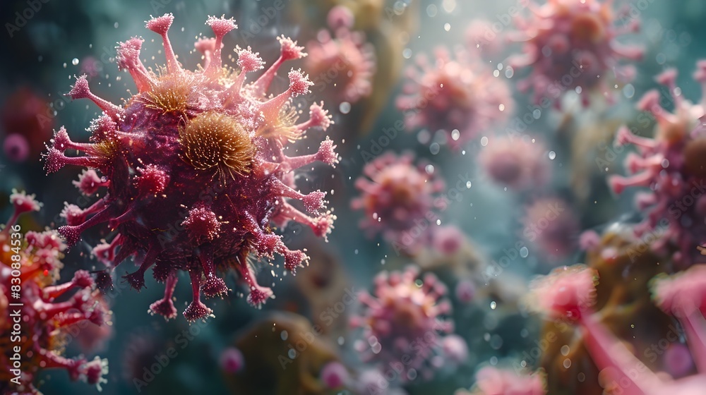 Closeup of a Novel Coronavirus Structure with Distinctive Spike Proteins Closeup of a Novel Coronavirus Structure with Distinctive Spike Proteins