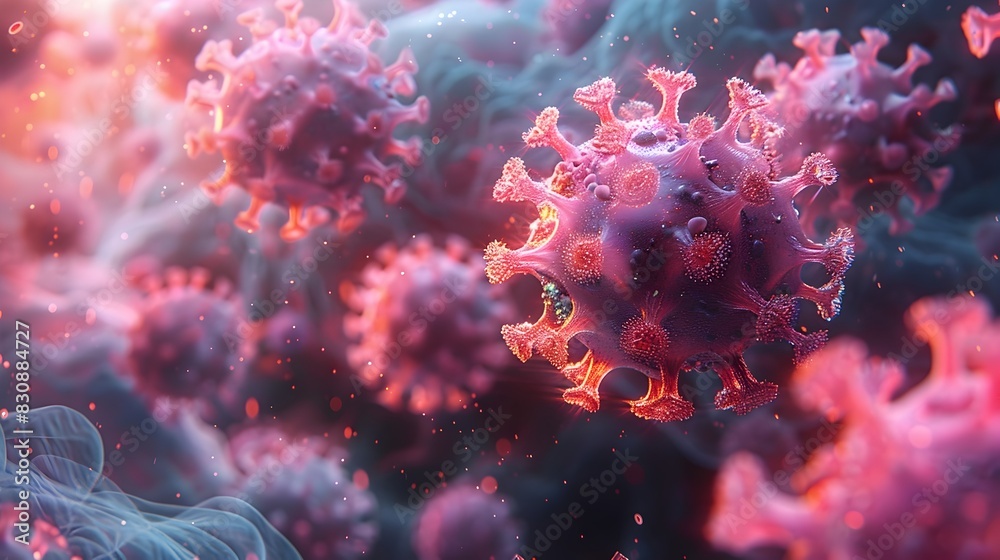 Closeup View of Detailed Microscopic Structure of COVID 19 Coronavirus Pathogen Closeup View of Detailed Microscopic Structure of COVID 19 Coronavirus Pathogen