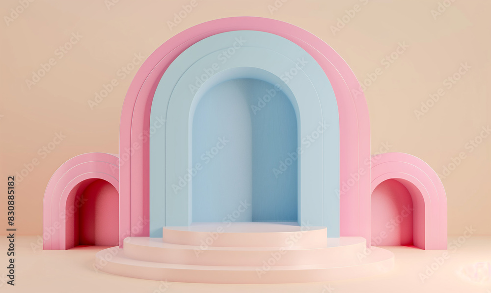 Pastel minimalist arched structure design Pastel minimalist arched structure design