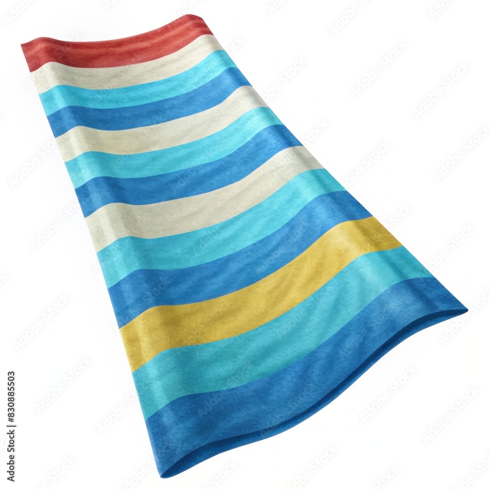 Isolated beach towel on a white background
