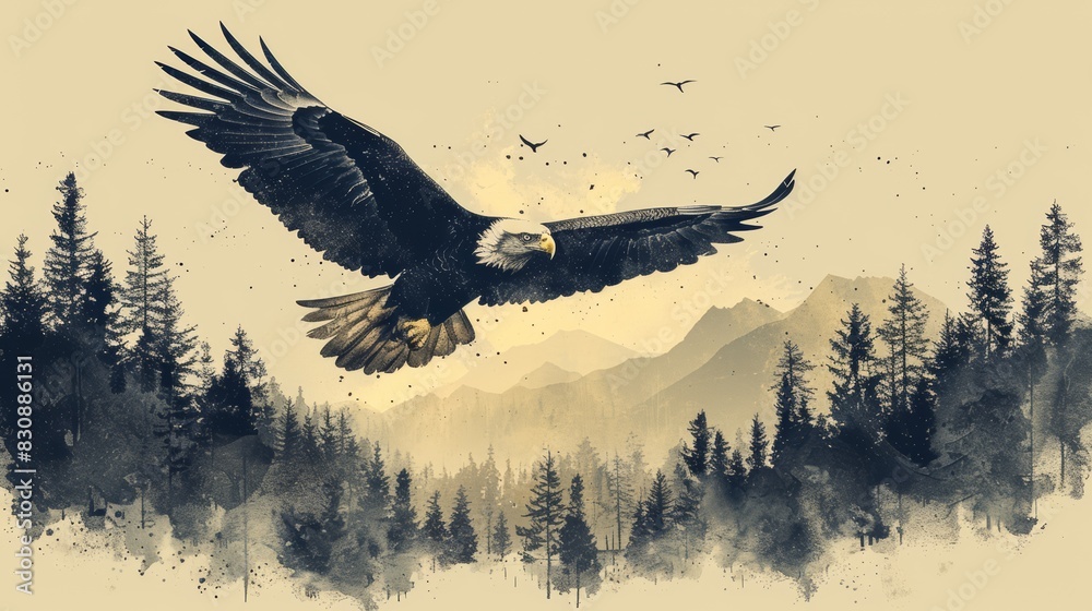 Fototapeta premium Eagle, logo, masculine, generated with AI
