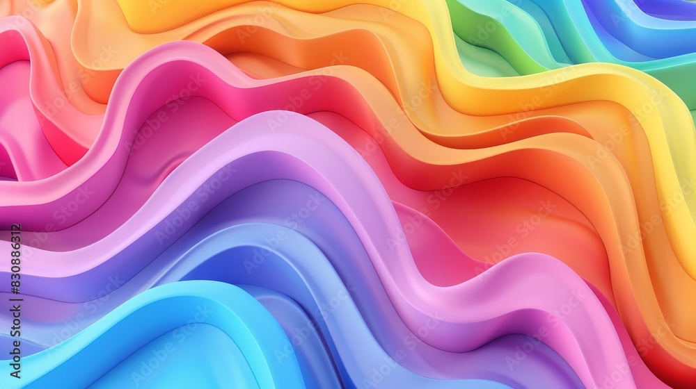Abstract 3D waves in rainbow colors symbolizing LGBTQ Abstract 3D waves in rainbow colors symbolizing LGBTQ
