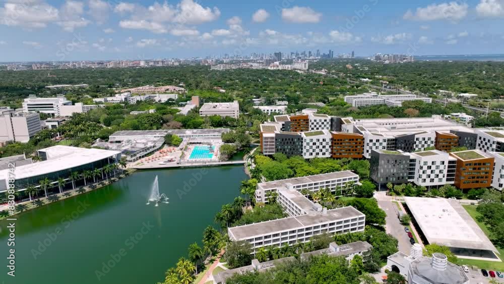 aerial pullout university of miami in coral gables florida