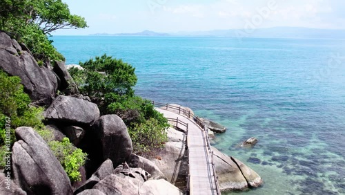Fly over the wooden path, south Phangan photo