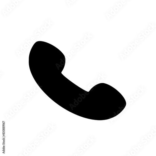 black phone call icon vector illustration isolated on white and transparent background. contact number icon