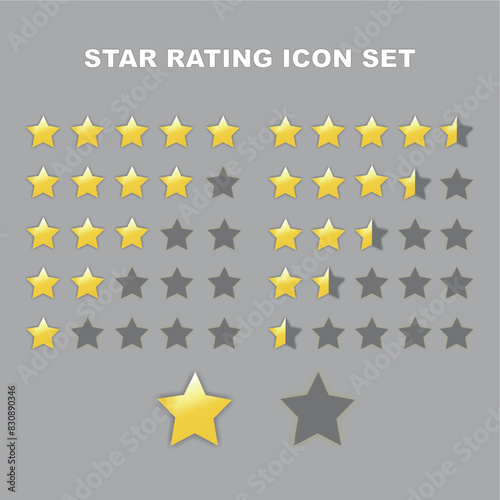 Star review rating design. Service quality of a product. Vote poll from zero to five points. Vector illustration in modern style