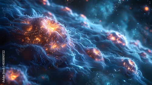 Fiery Cosmic Explosion in Stunning Celestial Landscape photo