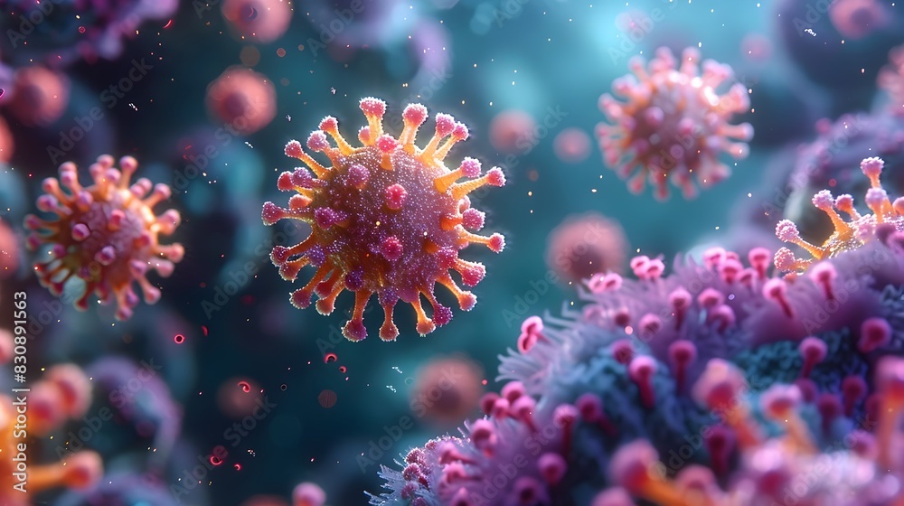 Highly Detailed Microscopic View of Novel Coronavirus Structure and Texture Highly Detailed Microscopic View of Novel Coronavirus Structure and Texture