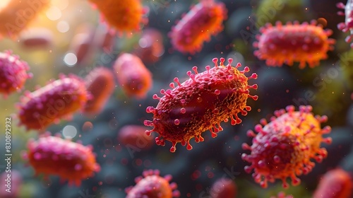 Magnified View of Novel Coronavirus Cells Exhibiting Unique Molecular Structure © prasong.