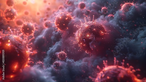 Menacing Microscopic Outbreak A Vivid Depiction of the Viral Threat Shaping Our World