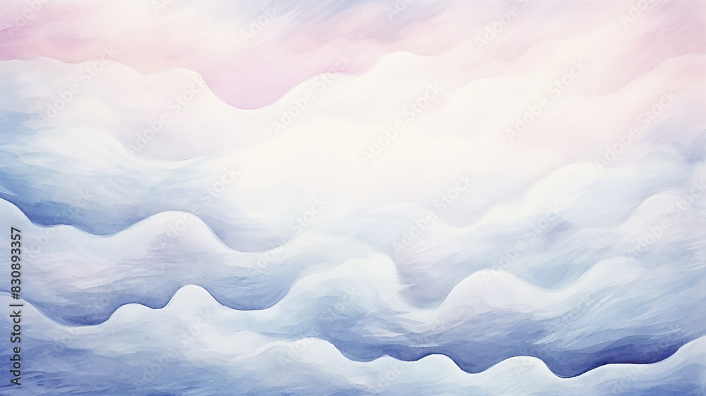 Abstract landscape in blue clouds, background postcard in watercolor style Abstract landscape in blue clouds, background postcard in watercolor style