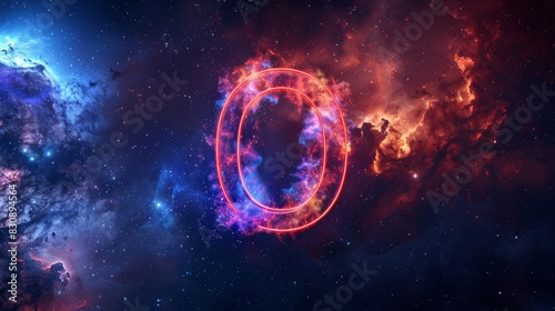 A glowing letter O is surrounded by a galaxy of stars