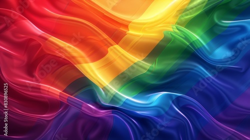 An abstract rainbow flag background with flowing