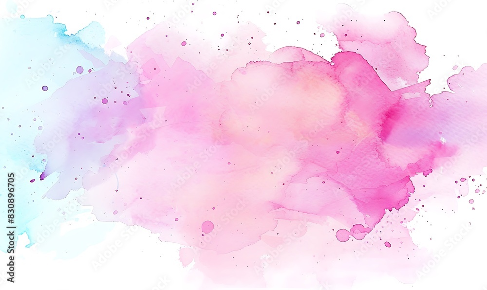 Abstract pink watercolor on white background.This is watercolor splash.It is drawn by hand Abstract pink watercolor on white background.This is watercolor splash.It is drawn by hand