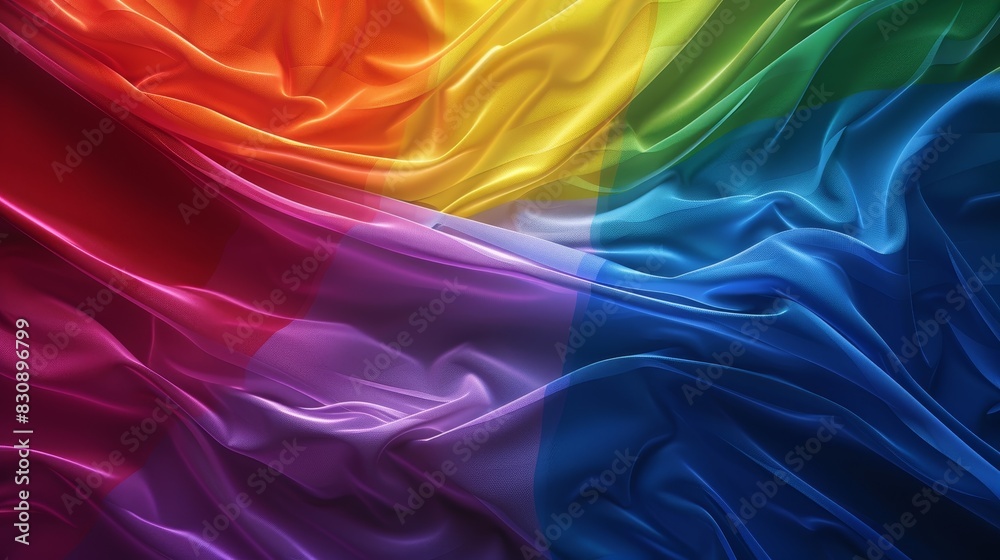 Obraz premium An abstract rainbow flag background with flowing