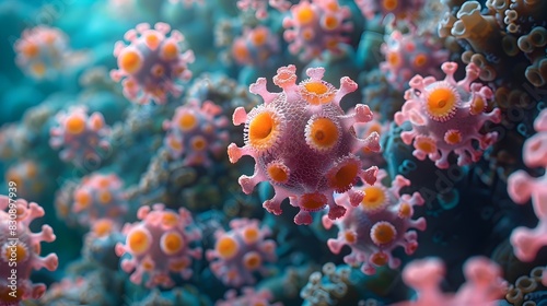 Microscopic View of Novel Coronavirus Cells Causing Global Pandemic