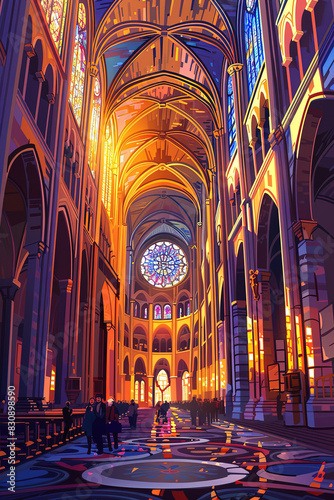 Eternal Majesty - Notre-Dame Cathedral Illustration photo