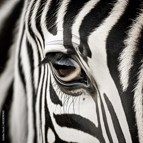 zebra   s big eye  close up