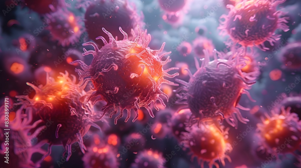 Microscopic View of Viral Pathogen Causing Global Pandemic Disease Outbreak Microscopic View of Viral Pathogen Causing Global Pandemic Disease Outbreak