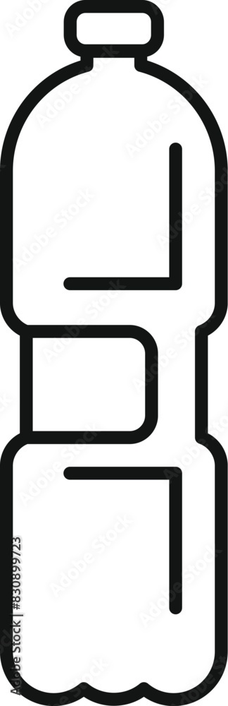 Outline vector icon of a plastic water bottle, suitable for web and print designs Outline vector icon of a plastic water bottle, suitable for web and print designs