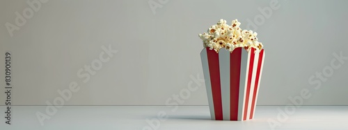 photo of popcorn in a package white background